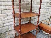 Vintažinė mid century medinė rankų darbo etažerė