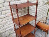 Vintažinė mid century medinė rankų darbo etažerė - nuotraukos Nr. 5