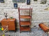 Vintažinė mid century medinė rankų darbo etažerė - nuotraukos Nr. 14