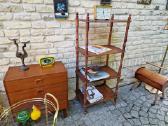 Vintažinė mid century medinė rankų darbo etažerė - nuotraukos Nr. 25
