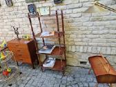 Vintažinė mid century medinė rankų darbo etažerė - nuotraukos Nr. 26