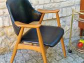Vintažinis mid century bukmedžio masyvo krėslas