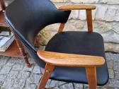 Vintažinis mid century ąžuolo masyvo fotelis