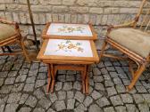 Vintažinių mid century ąžuolinių staliukų trio - nuotraukos Nr. 5