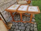 Vintažinių mid century ąžuolinių staliukų trio - nuotraukos Nr. 6