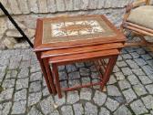 Vintažiniai mid century tikmedžio staliukai