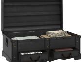 Vidaxl Lobių skrynia, juodos spalvos, mediena - nuotraukos Nr. 2