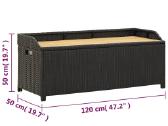 Suoliukas su daiktadėže, 120cm pintas poliratanas - nuotraukos Nr. 5