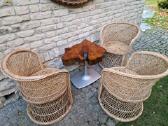 Vintažiniai rankų darbo skelto bambuko krėslai - nuotraukos Nr. 5
