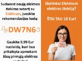 Elektrum nuolaidos kodas Dw7n6 - nuolaida 9,99 Eur