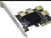 Pcie 1x to 4 Riser Card Pcie To Pcie Adapteris