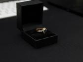 Ziedas su deimantais ir safyru Au750 4.9gr 0.7ct - nuotraukos Nr. 4