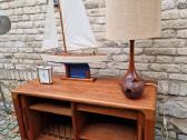 Vintažinė mid century tikmedžio stalinė lempa - nuotraukos Nr. 4