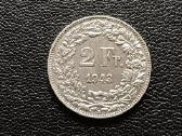 (674) 2 frankai 1943m. Šveicarija sidabras