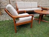 Vintažinė mid century tikmedžio sofa ir foteliai - nuotraukos Nr. 2