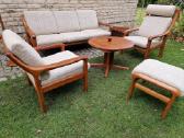 Vintažinė mid century tikmedžio sofa ir foteliai - nuotraukos Nr. 6