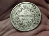 Prancūzija 5 frankai 1874 sidabras