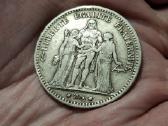 Prancūzija 5 frankai 1877 sidabras - nuotraukos Nr. 2