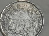 1874 m. Dvi 5 frankų monetos "Hercules" - nuotraukos Nr. 2