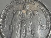 1874 m. Dvi 5 frankų monetos "Hercules" - nuotraukos Nr. 3