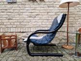 Vintažinis mid century odinis fotelis/šezlongas - nuotraukos Nr. 6