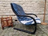 Vintažinis mid century odinis fotelis/šezlongas - nuotraukos Nr. 7