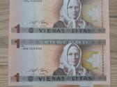1994 metų dviguba Žemaitė 1 litas Unc