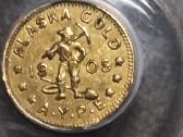 1909 Alaska Yukon Pacific Expo 1/2 Dwt Gold Piece - nuotraukos Nr. 7