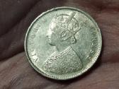 Britų Indija 1/2 rupijos 1899 B sidabras - nuotraukos Nr. 2