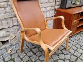 Vintažinis mid century autorinis odinis fotelis