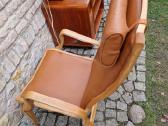 Vintažinis mid century autorinis odinis fotelis - nuotraukos Nr. 13