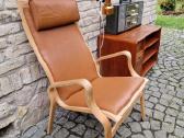 Vintažinis mid century autorinis odinis fotelis - nuotraukos Nr. 21