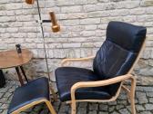 Vintažinis mid century autorinis odinis fotelis