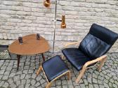 Vintažinis mid century autorinis odinis fotelis - nuotraukos Nr. 4