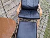 Vintažinis mid century autorinis odinis fotelis - nuotraukos Nr. 5