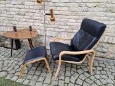 Vintažinis mid century autorinis odinis fotelis - nuotraukos Nr. 6