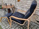 Vintažinis mid century autorinis odinis fotelis - nuotraukos Nr. 14