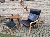 Vintažinis mid century autorinis odinis fotelis - nuotraukos Nr. 19