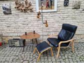 Vintažinis mid century autorinis odinis fotelis - nuotraukos Nr. 20