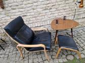 Vintažinis mid century autorinis odinis fotelis - nuotraukos Nr. 23