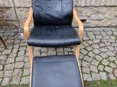 Vintažinis mid century autorinis odinis fotelis - nuotraukos Nr. 28