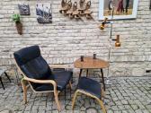 Vintažinis mid century autorinis odinis fotelis - nuotraukos Nr. 29