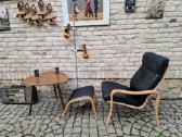 Vintažinis mid century autorinis odinis fotelis - nuotraukos Nr. 30