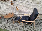 Vintažinis mid century autorinis odinis fotelis - nuotraukos Nr. 34