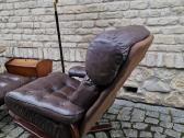 Vintažinis mid century odinis poilsio fotelis - nuotraukos Nr. 4