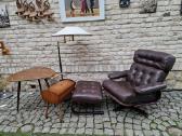Vintažinis mid century odinis poilsio fotelis - nuotraukos Nr. 11