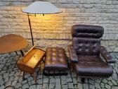 Vintažinis mid century odinis poilsio fotelis - nuotraukos Nr. 13