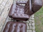 Vintažinis mid century odinis poilsio fotelis - nuotraukos Nr. 14