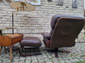 Vintažinis mid century odinis poilsio fotelis - nuotraukos Nr. 15