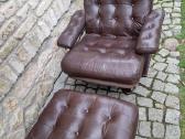 Vintažinis mid century odinis poilsio fotelis - nuotraukos Nr. 22